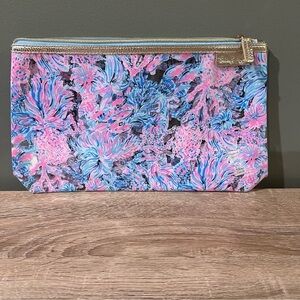 Lilly Pulitzer Clear Printed PVC Pouch Bag Celestial Blue Seek and Sea Bag